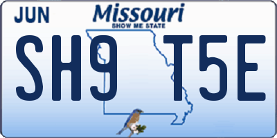 MO license plate SH9T5E