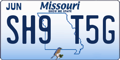 MO license plate SH9T5G