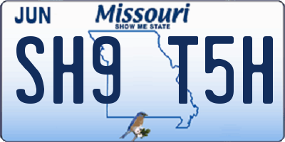 MO license plate SH9T5H