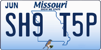MO license plate SH9T5P