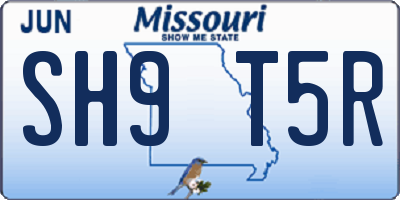 MO license plate SH9T5R