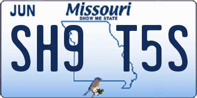 MO license plate SH9T5S