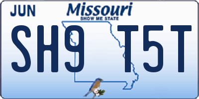 MO license plate SH9T5T