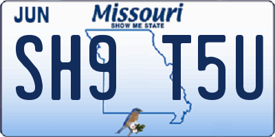 MO license plate SH9T5U