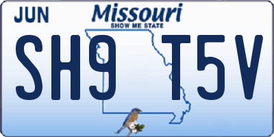 MO license plate SH9T5V