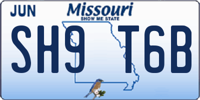 MO license plate SH9T6B