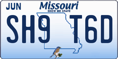 MO license plate SH9T6D