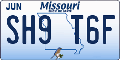 MO license plate SH9T6F