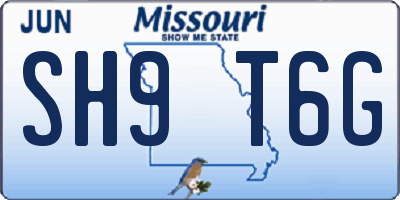 MO license plate SH9T6G
