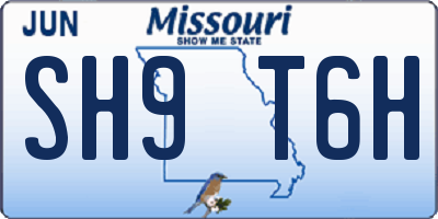 MO license plate SH9T6H