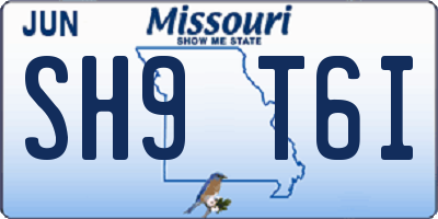 MO license plate SH9T6I