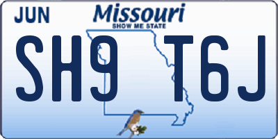 MO license plate SH9T6J