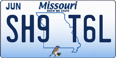 MO license plate SH9T6L
