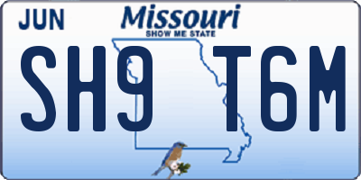 MO license plate SH9T6M