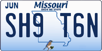 MO license plate SH9T6N