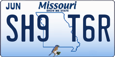 MO license plate SH9T6R
