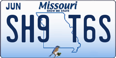 MO license plate SH9T6S