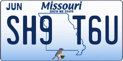MO license plate SH9T6U