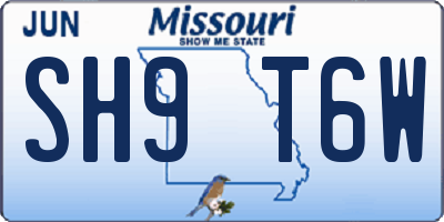 MO license plate SH9T6W