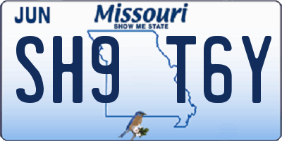 MO license plate SH9T6Y