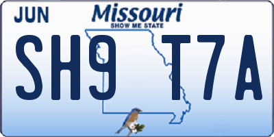 MO license plate SH9T7A