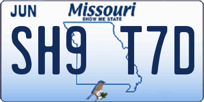MO license plate SH9T7D
