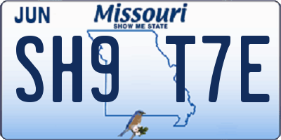 MO license plate SH9T7E