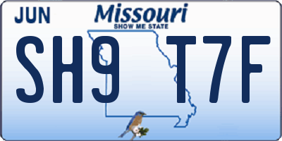 MO license plate SH9T7F