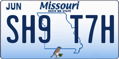 MO license plate SH9T7H