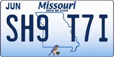 MO license plate SH9T7I