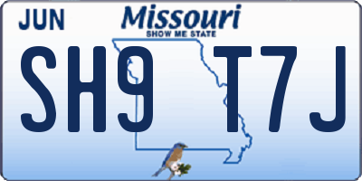 MO license plate SH9T7J