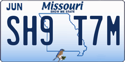 MO license plate SH9T7M