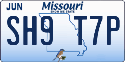 MO license plate SH9T7P