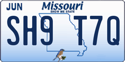 MO license plate SH9T7Q