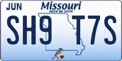 MO license plate SH9T7S