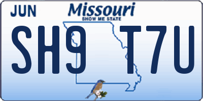 MO license plate SH9T7U