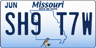 MO license plate SH9T7W