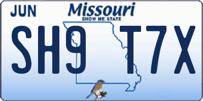 MO license plate SH9T7X