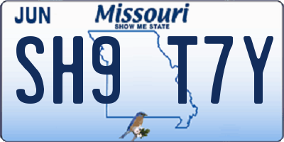 MO license plate SH9T7Y