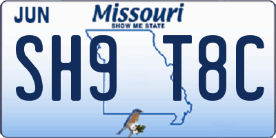 MO license plate SH9T8C