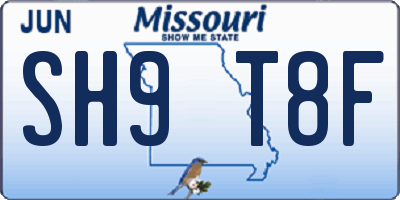 MO license plate SH9T8F