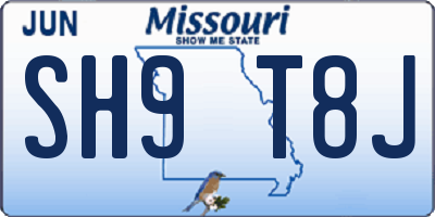 MO license plate SH9T8J