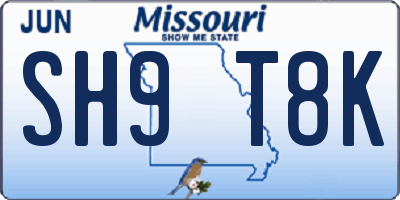 MO license plate SH9T8K