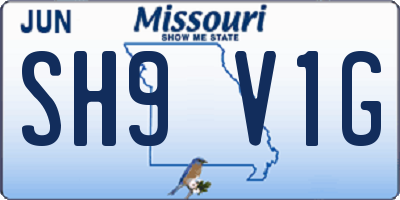MO license plate SH9V1G