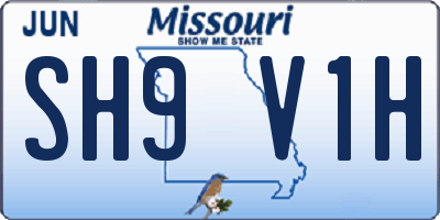 MO license plate SH9V1H