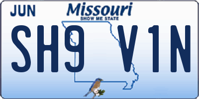 MO license plate SH9V1N