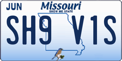 MO license plate SH9V1S