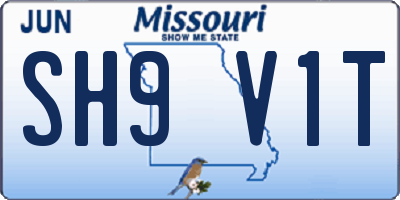 MO license plate SH9V1T