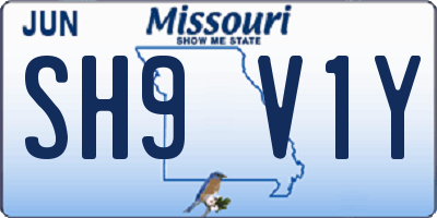 MO license plate SH9V1Y