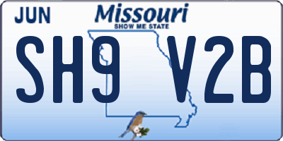 MO license plate SH9V2B